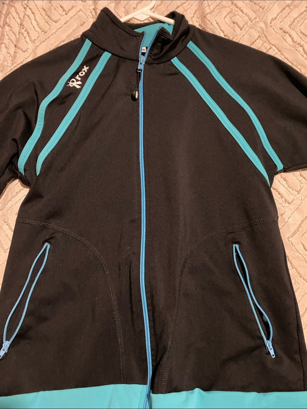 Black Jacket with Teal Trim